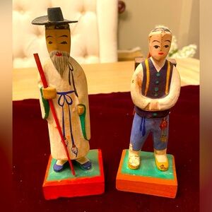 VINTAGE HAND CARVED JAPANESE & KOREAN Art Figurines! 🎎🎎🎎🎎